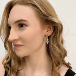 Maria – Crystal Flower Drop Earrings