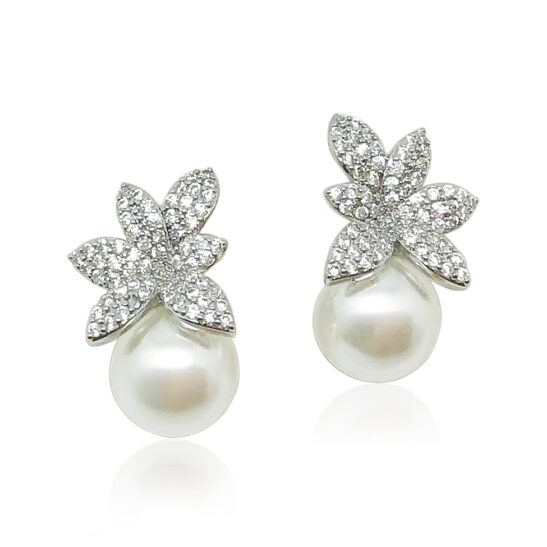 Pearl and diamond earrings|Valia|Jeanette Maree|Shop Online Now