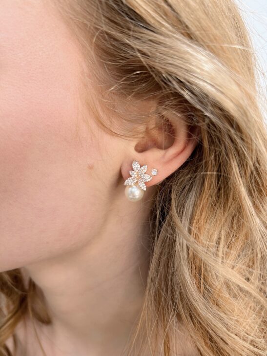 Pearl and zirconia earring |Valia |Jeanette Maree |Shop Online