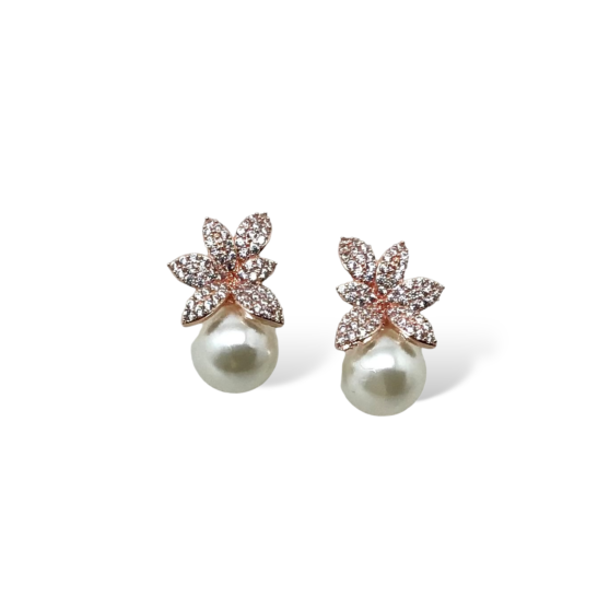 Pearl and zirconia earrings|Valia|Jeanette Maree|Shop Online Now