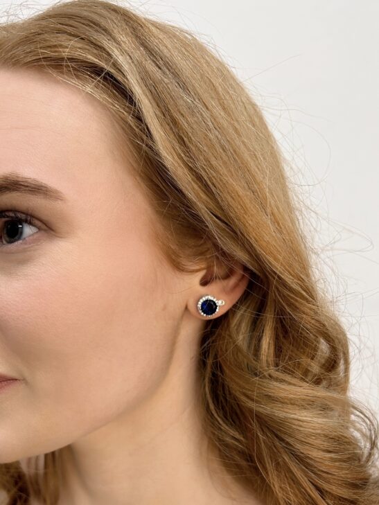 Navy Blue Classic Stud Earring|Aleah|Jeanette Maree