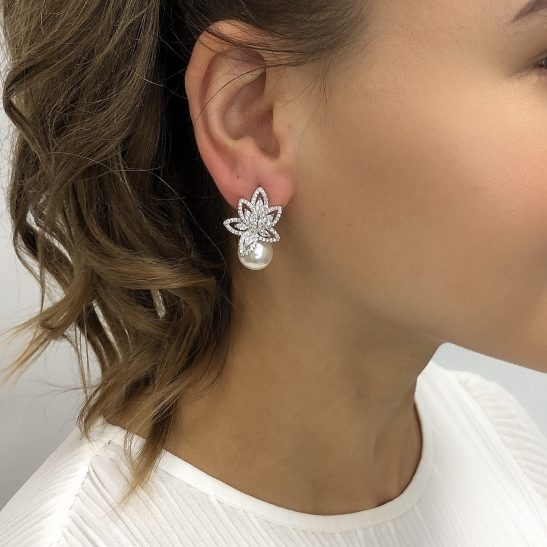 Pearl diamond earrings|Hayden|Jeanette Maree|Shop Online Now