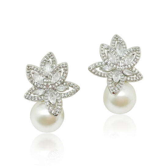 Pearl and diamond earrings|Hayden|Jeanette Maree|Shop Online Now