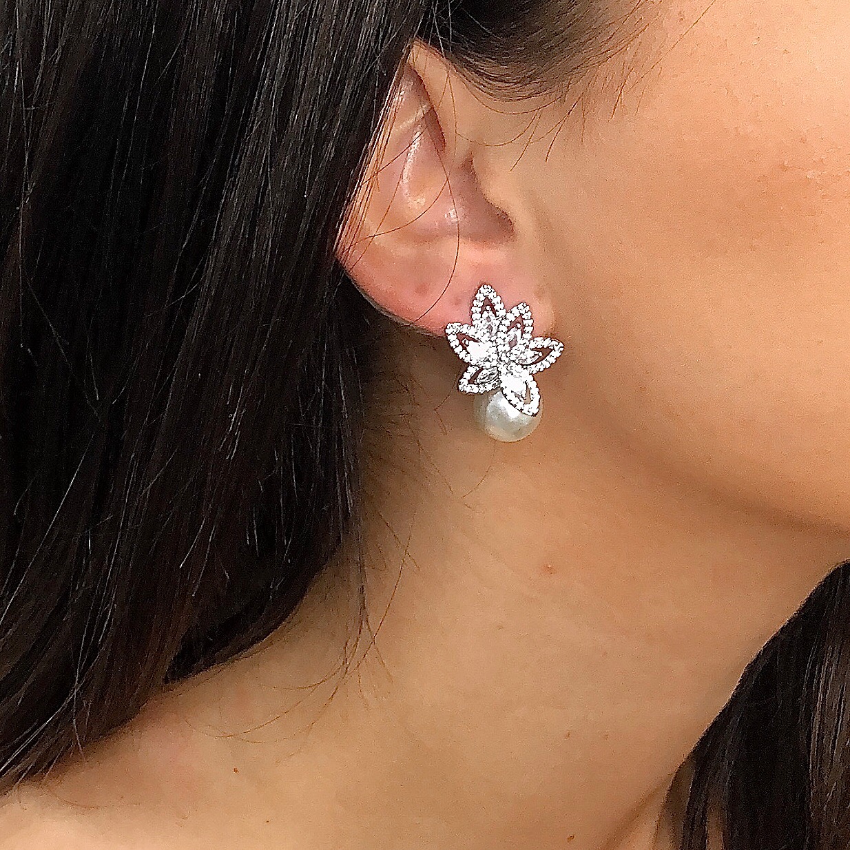 Pearl diamond earrings|Hayden|Jeanette Maree|Shop Online Now
