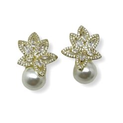 Hayden- Pearl and diamond earrings