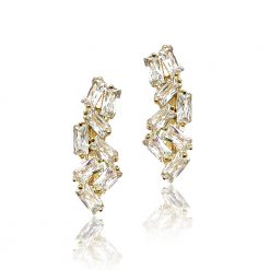 Presley|Gold and crystal stud earrings