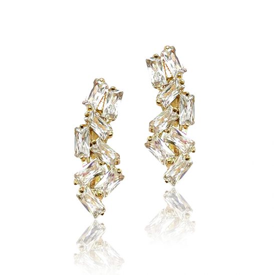 Gold and crystal stud earrings|Presley|Jeanette Maree|Shop Online Now