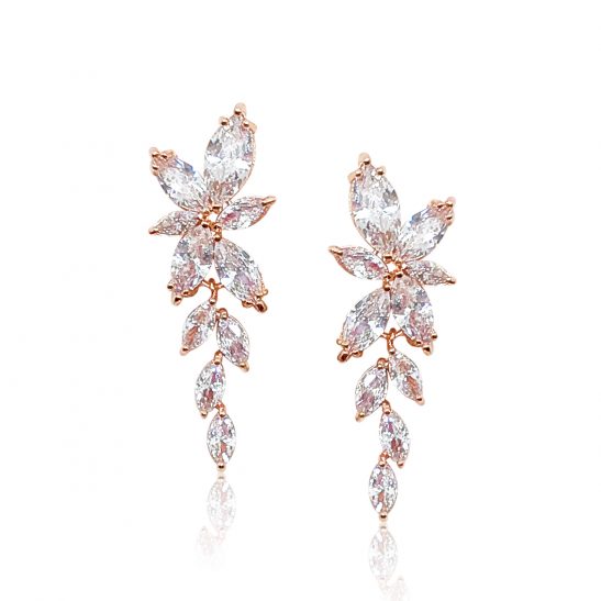 Rose Gold and Crystal Earring for wedding