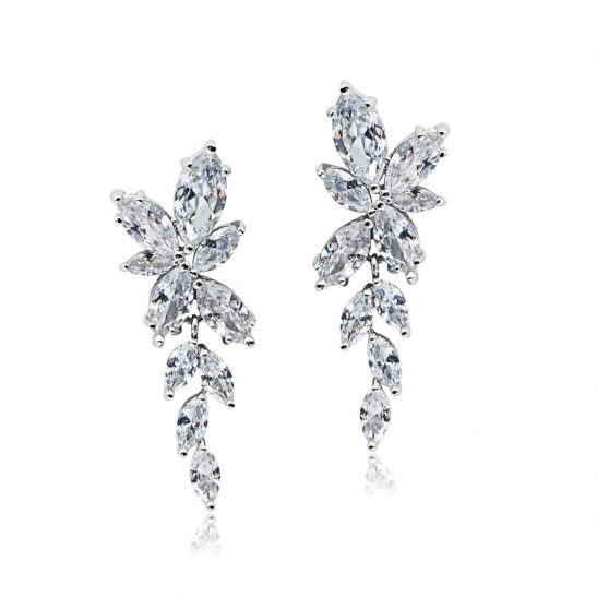 Long Drop Diamond Earrings|Evelynn|Jeanette Maree