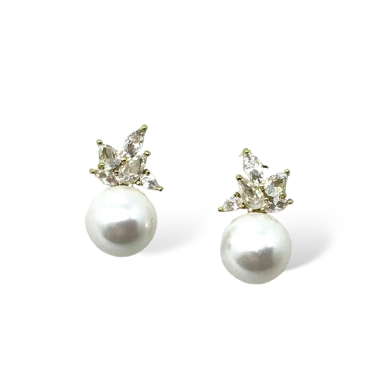 Gold earrings with pearl|Elide|Jeanette Maree|Shop Online Now