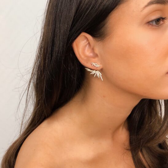 Gold Front and Back Earring |Ginny|Jeanette Maree|Shop Online Now