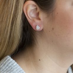 Thalia|Sterling silver diamond earrings