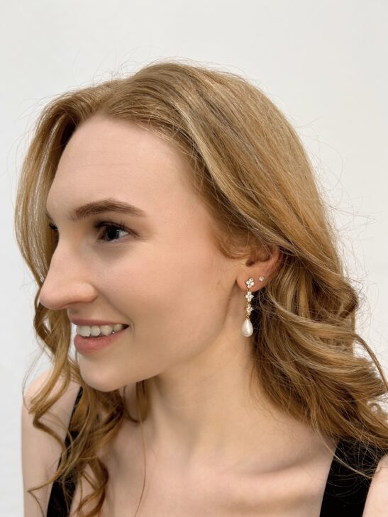 Gold Pearl Drop Earrings|Cailyn|Jeanette Maree