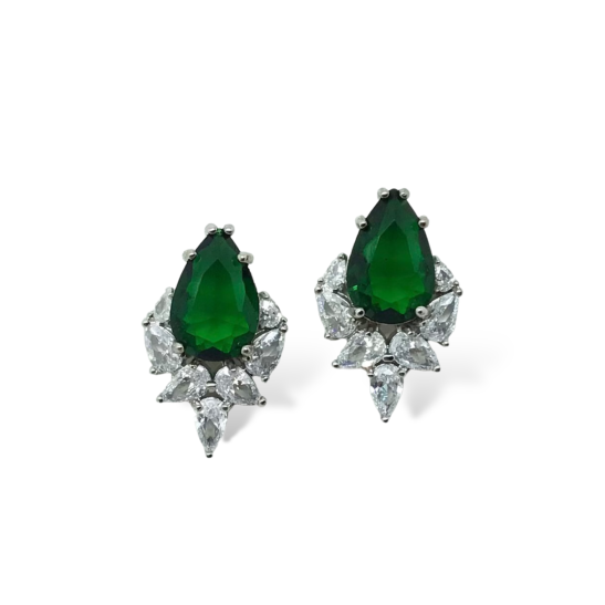 Emerald Crystal Stud |Kendra|Jeanette Maree|Shop Online Now