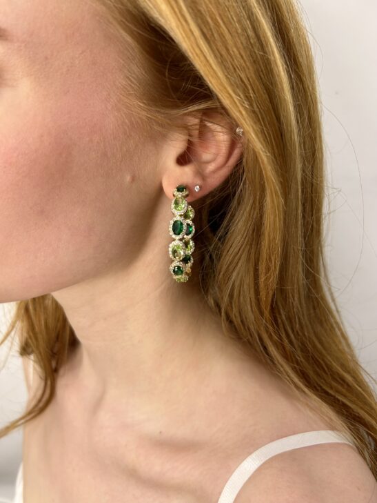 Emerald Hoop Earring |Kira|Jeanette Maree|Shop Online Now