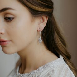 Shauna-Crystal Drop Earrings Silver