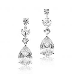 Abelina – Silver Crystal Earrings Drop