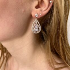 Bryce – Rose Gold Drop Earrings Bridal