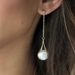 Paxton-Chain Pearl Drop Earring