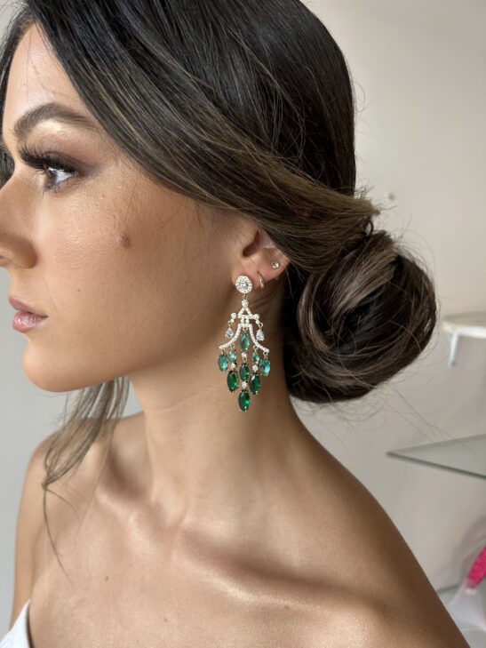 Emerald chandelier Earring |Raelle|Jeanette Maree|Shop Online Now