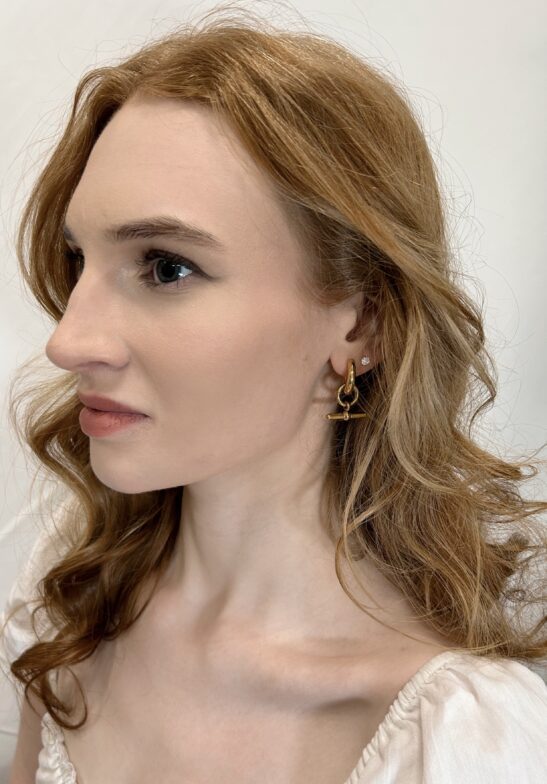 Gold Fob Earrings|Iridessa|Jeanette Maree|Shop Online Now