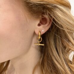Iridessa – Gold Fob Earrings
