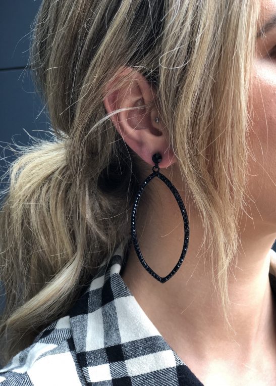 Black Crystal Hoop Earrings|Kenley|Jeanette Maree|Shop Online Now