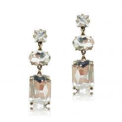 Hope-Large Square Crystal Drop Earrings