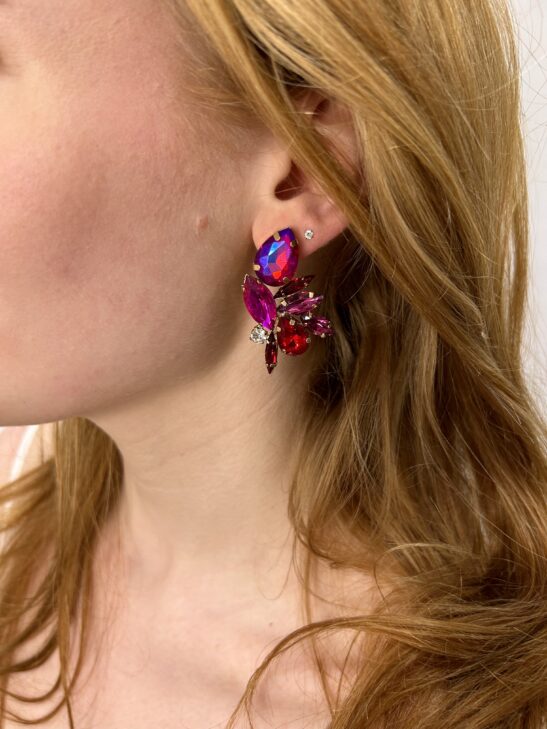 Fuchsia Pink Statement Stud Earring|Cressida|Jeanette Maree