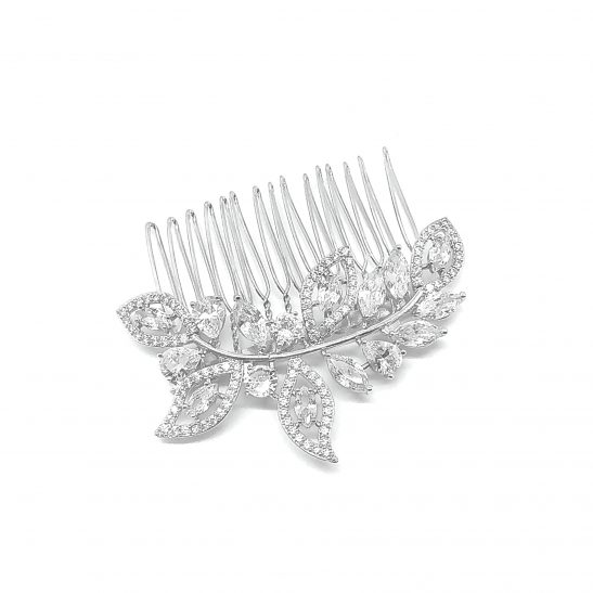 Silver and Crystal Bridal Hair Comb