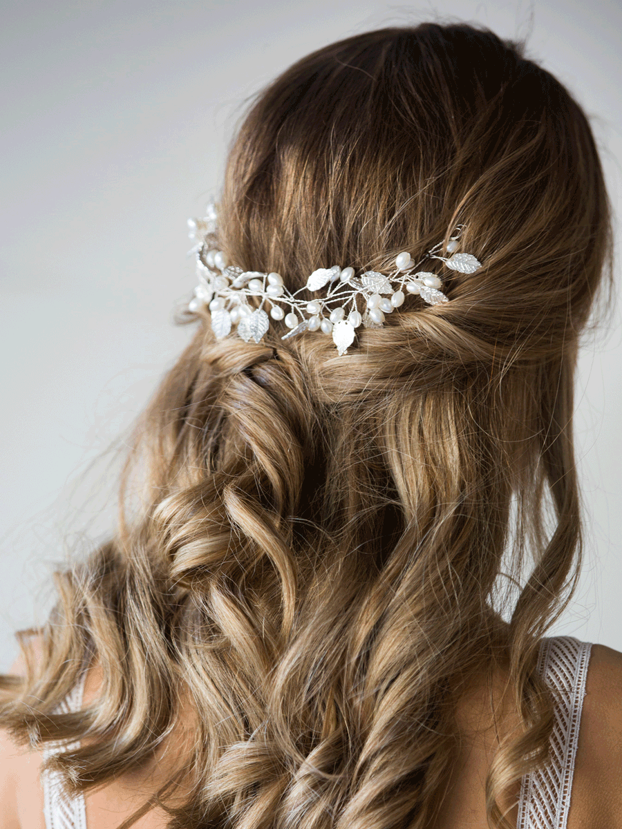 Silver Vine Hairpiece with Veil