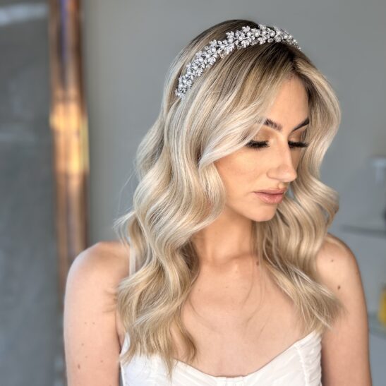 Bridal Diamond and Pearl Headband - Elora | Jeanette Maree