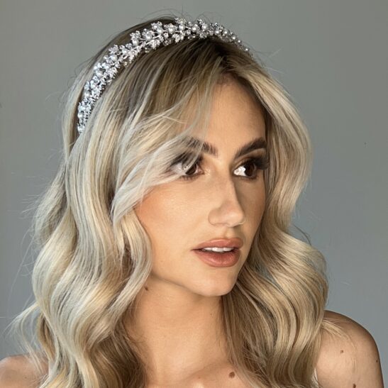 Bridal Diamond and Pearl Headband - Elora | Jeanette Maree