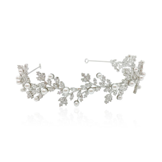 Cubic Zirconia Pearl bridal headband - Liliana | Jeanette Maree