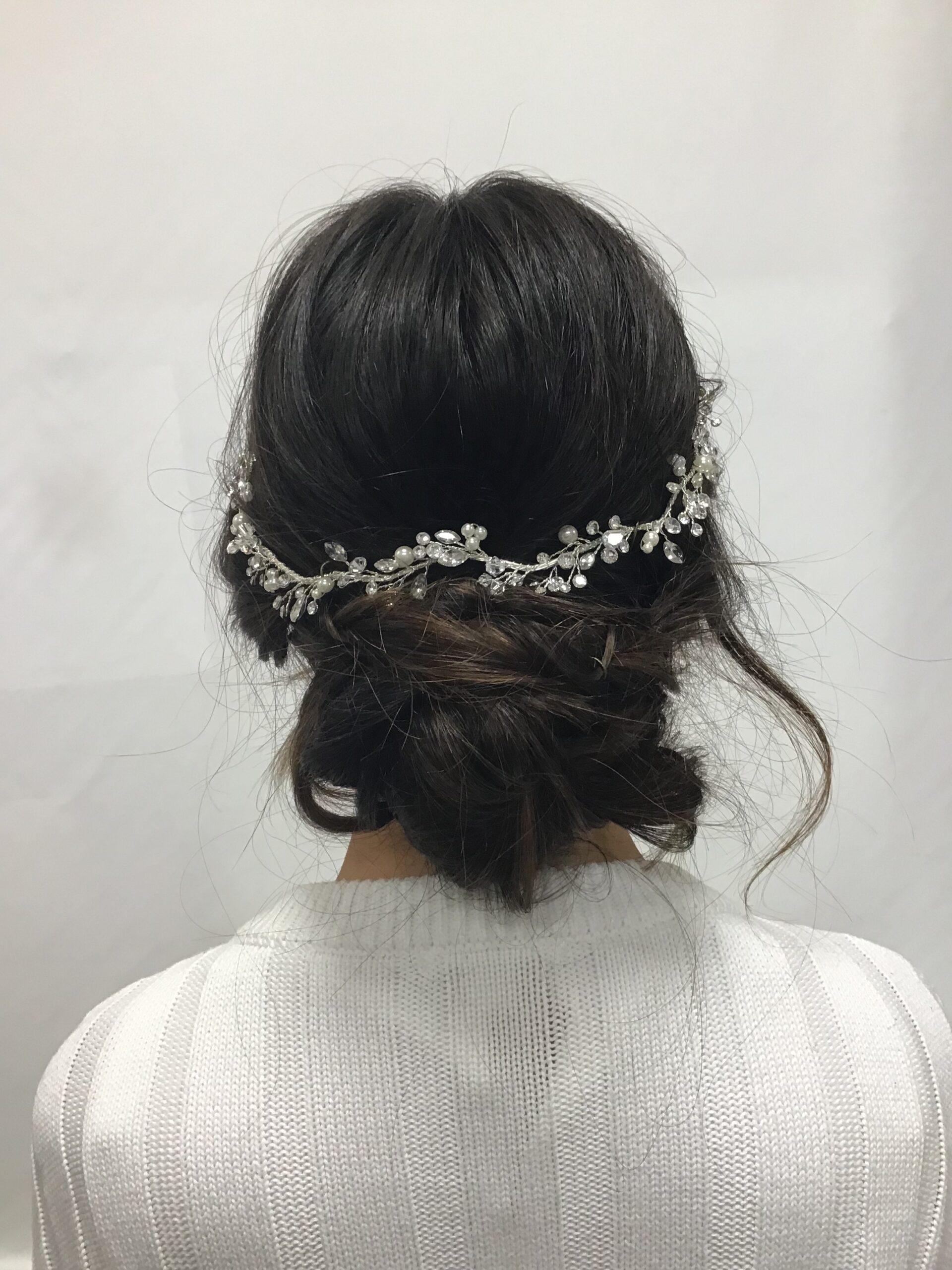 Flower Design Diamond Wedding Hair Headband|ML-0082|Bridal Wedding Hair band