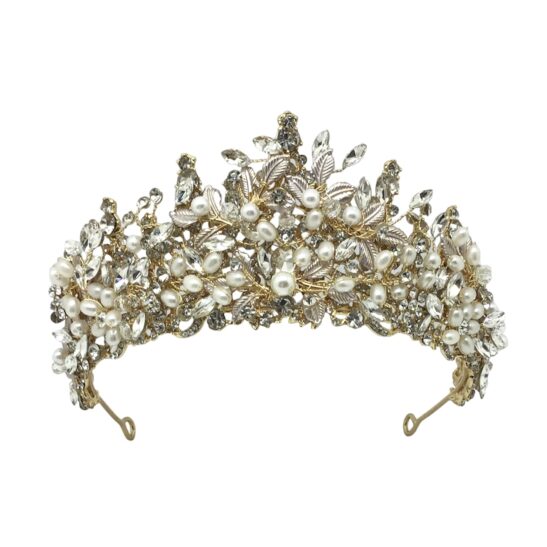 Gold Crown With Pearls|Tegan|Jeanette Maree|Shop Online
