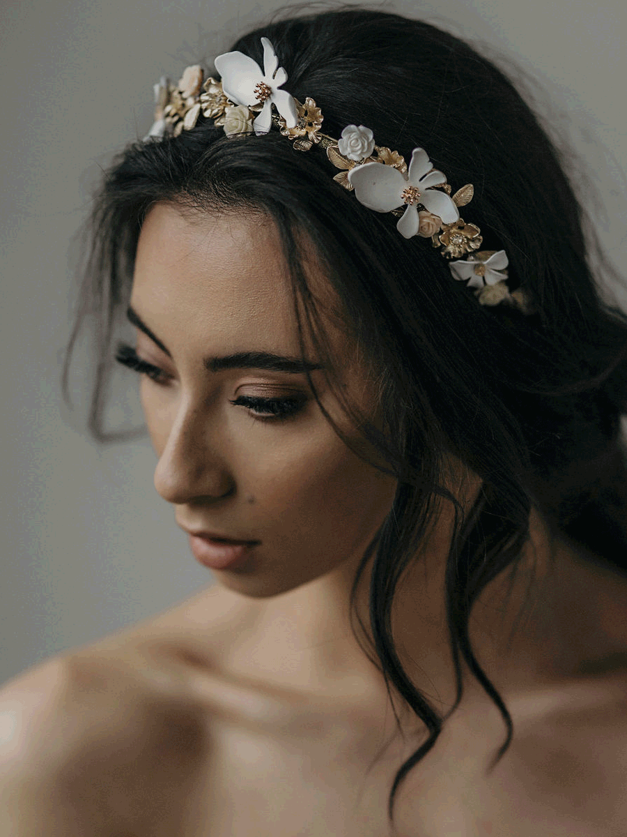 Bridal Floral Headband | Bridal Hairpiece for front of hair | Jeanette Maree Melbourne