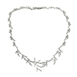 Fiona – Silver Crystal Bridal Necklace