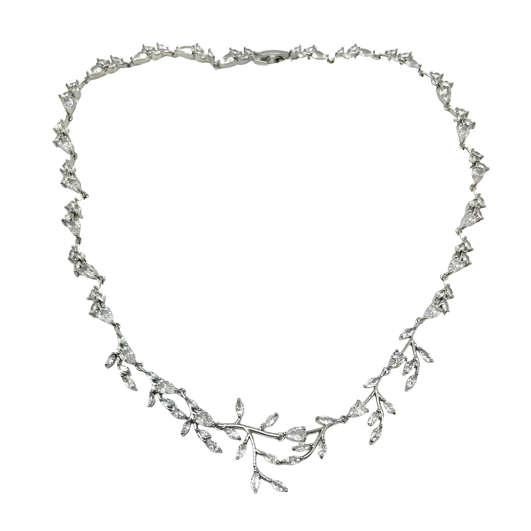 silver crystal necklace| Fiona I Jeanette Maree|Shop online now