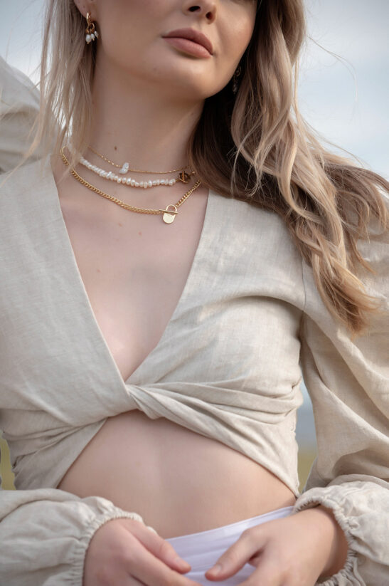 fresh water pearl layer necklace