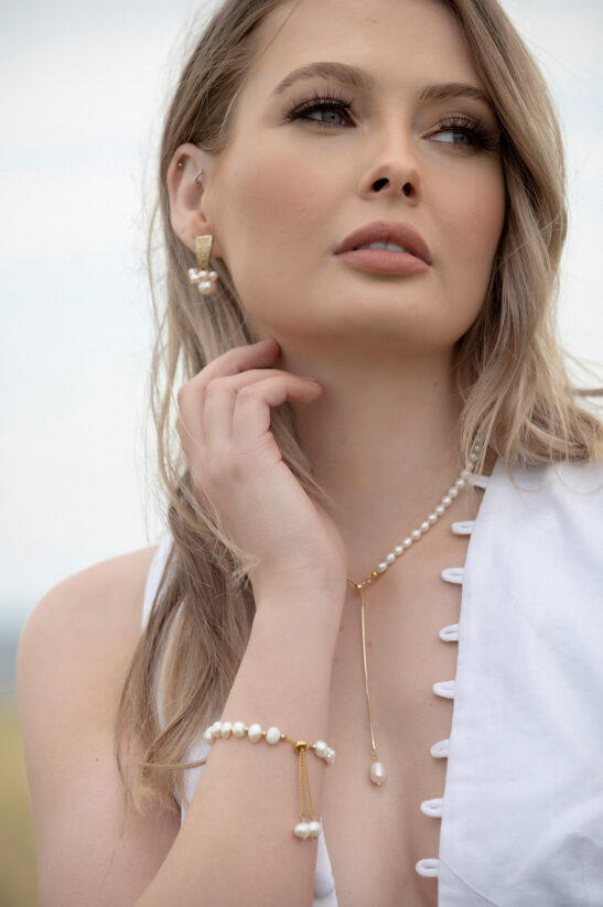 Gold Chain and fresh Water Pearl necklace | Lyria - Jeanette Maree