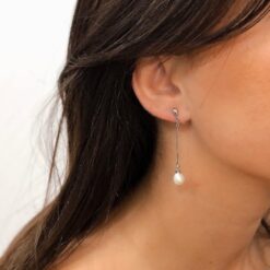 Priscilla-Modern Pearl Drop Earrings