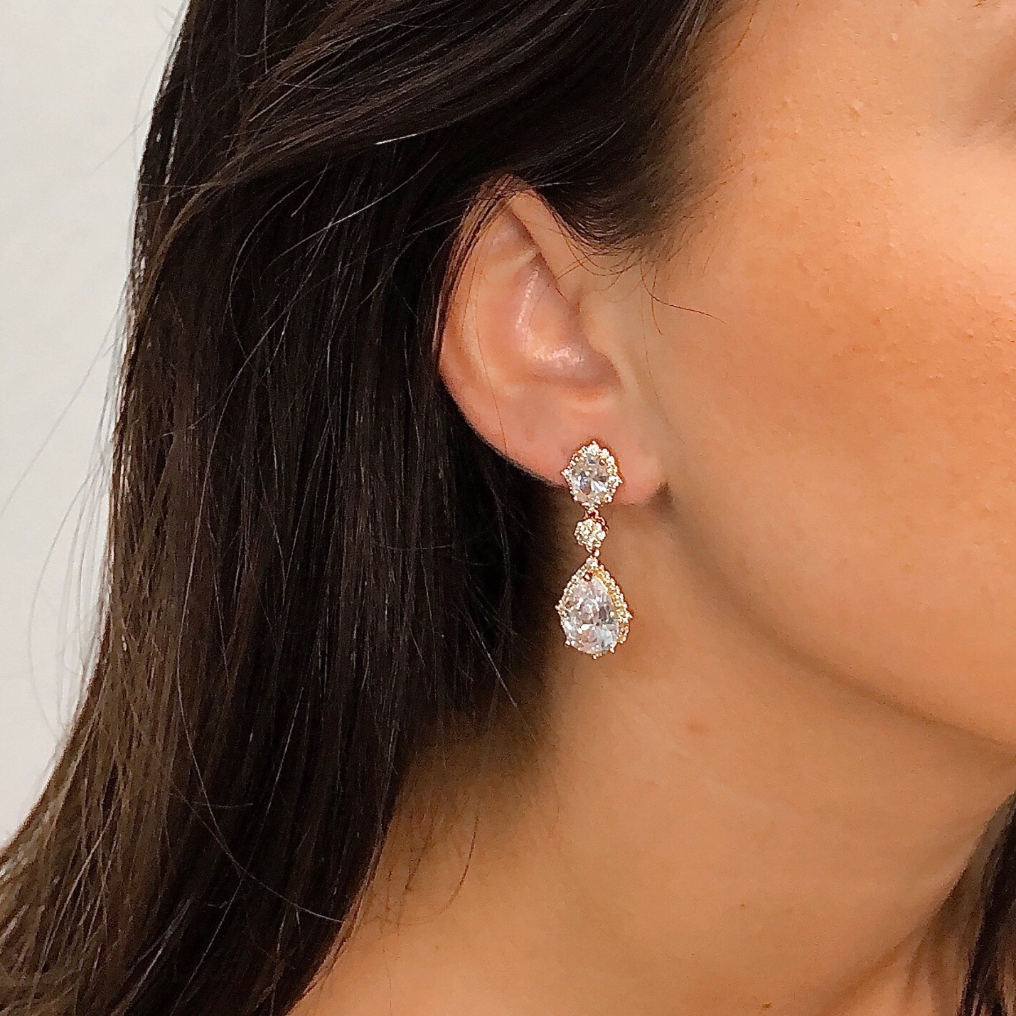 Rose Gold Drop Earrings|Maya|Jeanette Maree