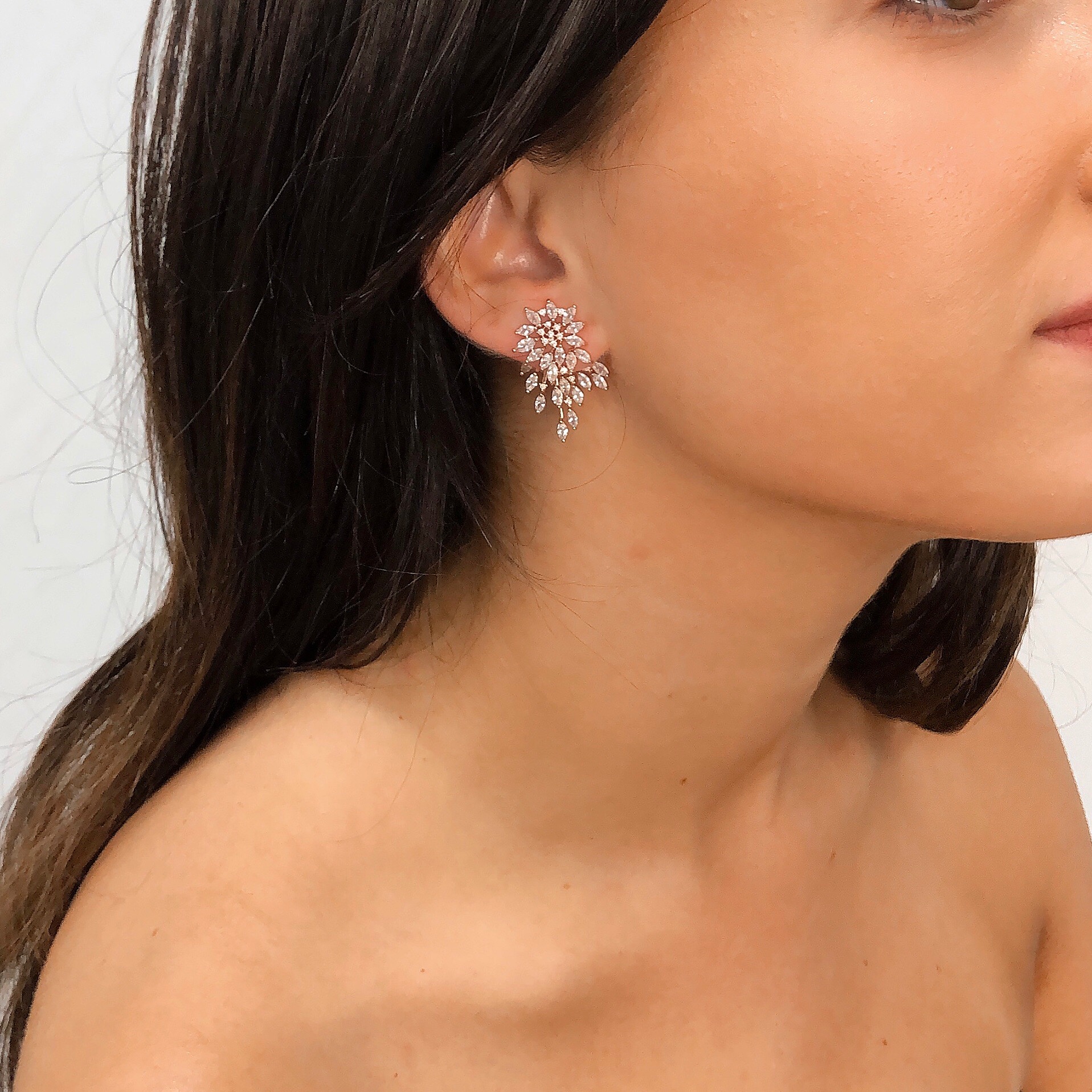 Small Crystal Ear Cuff Front Back Earring - Quincy-Noah| Jeanette Maree