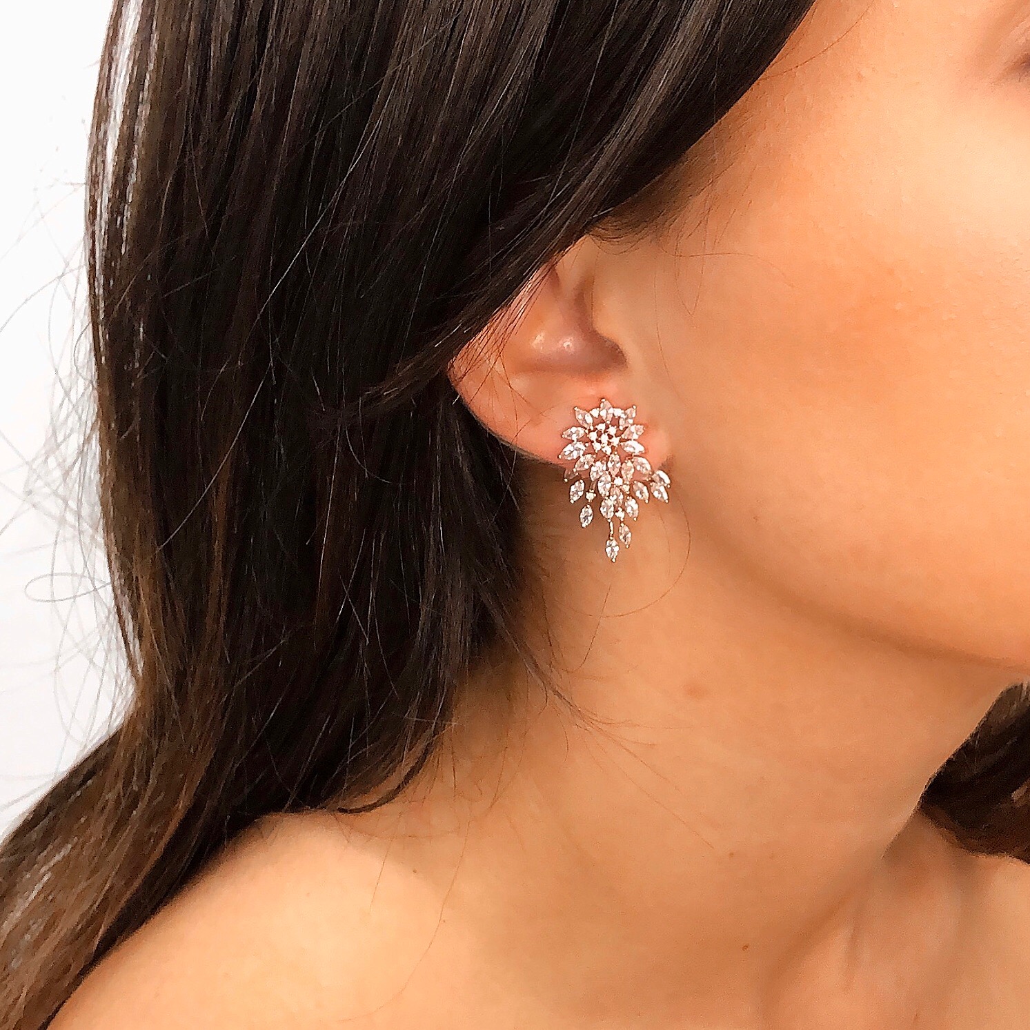 Small Crystal Ear Cuff Front Back Earring - Quincy-Noah| Jeanette Maree