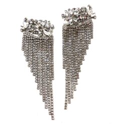 Dove-Crystal Chain Statement Earring
