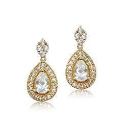 Jamari – Gold Crystal Dangle Earrings