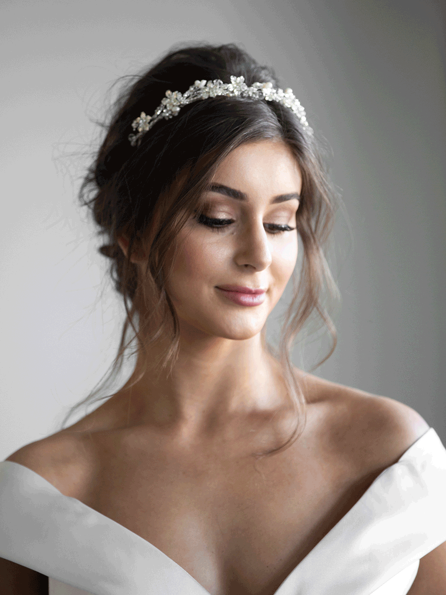 Silver Bridal Headband Bridal Hairpiece for front of hair | Jeanette Maree Melbourne